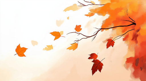 Papier peint feuillage orange Allégorie de l'automne