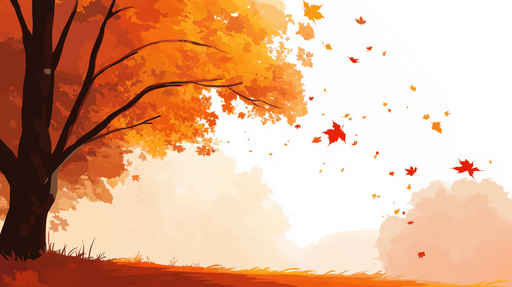 Papier peint feuillage orange Nuances automnales