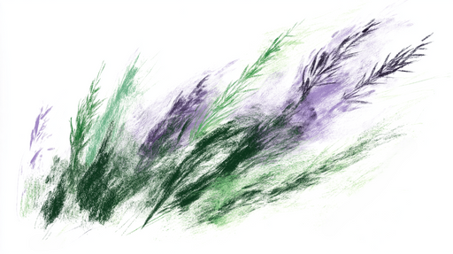 Papier peint feuillage provencal Entre vert et violet