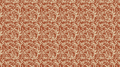 Papier peint feuillage rouille Motif délicat de feuilles sur fond ocre