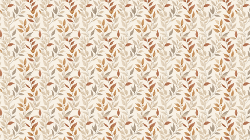 Papier peint feuillage rustique Feuilles d'automne aux teintes chaudes sur fond beige