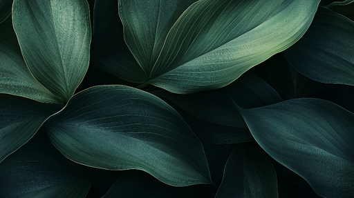 Papier peint feuillage sombre Feuilles luxuriantes aux nuances profondes