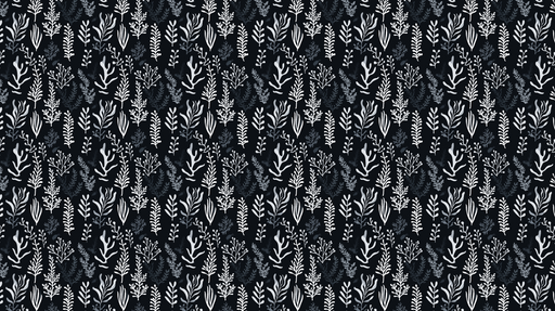 Papier peint feuillage sombre Motif sophistiqué de plantes sur fond noir