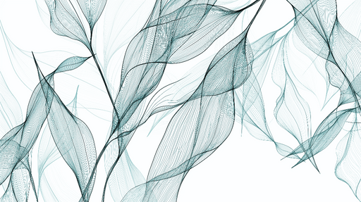 Papier peint feuillage  Style abstrait toundra