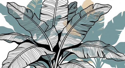 Papier peint feuillage stylisé Grande feuille avec motifs délicats