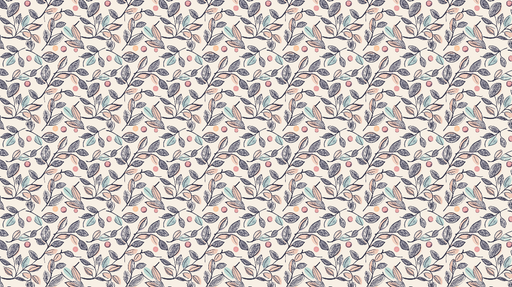 Papier peint feuillage stylisé Motif de feuilles et cercles colorés sur fond clair