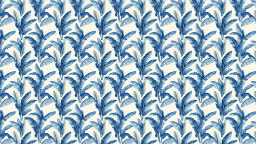 Papier peint feuillage tropical bleu Motifs de feuilles de bananier en nuances de bleu sur fond clair