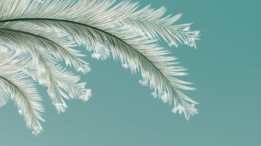 Papier peint feuillage tropical Branches de palmier stylisées sur fond turquoise