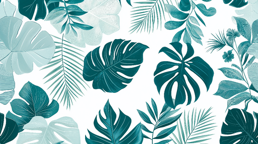 Papier peint feuillage tropical Feuilles luxuriantes et nuances apaisantes