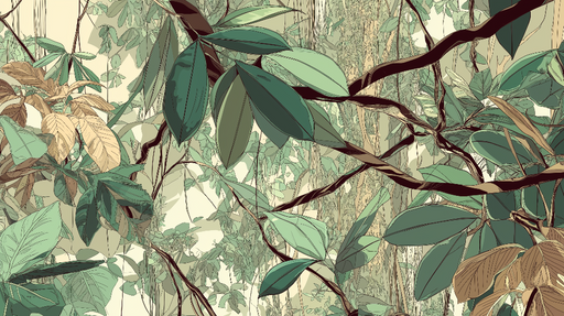 Papier peint feuillage tropical Feuilles vertes et motifs raffinés