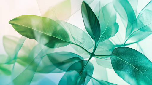 Papier peint feuillage tropical Jeux de transparence