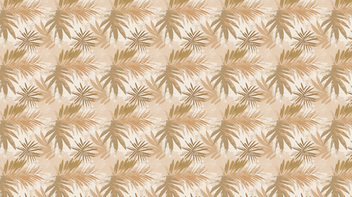 Papier peint feuillage tropical Motifs de palmiers en tons beiges et bruns