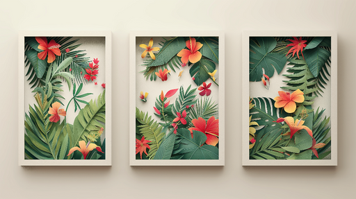Papier peint feuillage tropical Motifs floraux éclatants de fleurs et de feuillage luxuriant