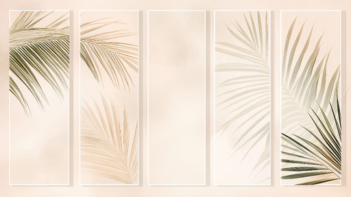 Papier peint feuillage tropical Palmiers délicats sur fond doux