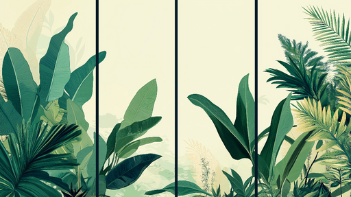 Papier peint feuillage tropical Une composition luxuriante de plantes exotiques