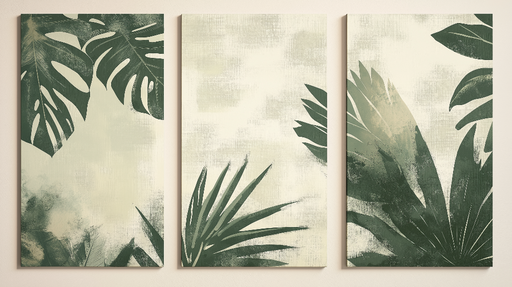 Papier peint feuillage Tropiques apaisants avec de grandes feuilles vertes