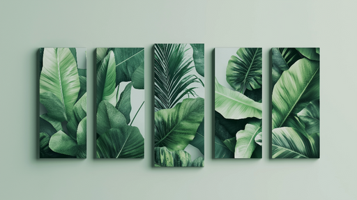 Papier peint feuillage Un panorama luxuriant de feuilles vertes tropicaux