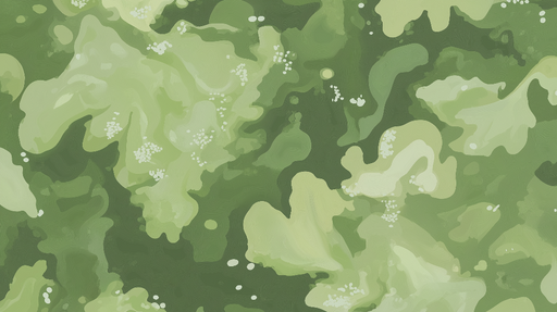 Papier peint feuillage vert abstrait Peinture et éclats blancs