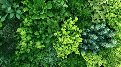 Papier peint feuillage vert Amas de petits arbustes en haie