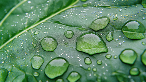 Papier peint feuillage vert Apres la pluie