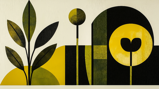 Papier peint feuillage vert Art deco vert et noir