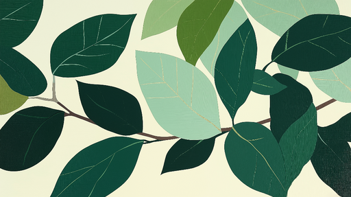 Papier peint feuillage vert Branches et nuances de verts