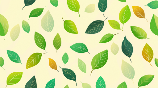 Papier peint feuillage vert Chutes de feuilles multicolores