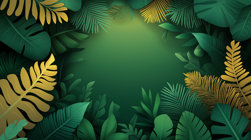 Papier peint feuillage vert Contour tropical