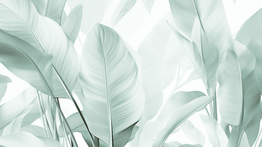 Papier peint feuillage vert d eau monochrome