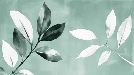 Papier peint feuillage vert d eau Petites feuilles en panoramique