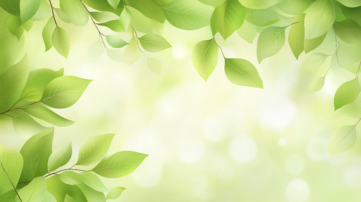 Papier peint feuillage vert Dessin avec fond tamise