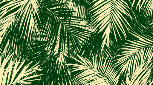 Papier peint feuillage vert et beige Palmiers et tropiques