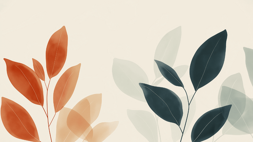 Papier peint feuillage vert et orange Dualite de couleurs