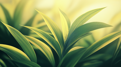 Papier peint feuillage vert Feuilles à la levée du soleil