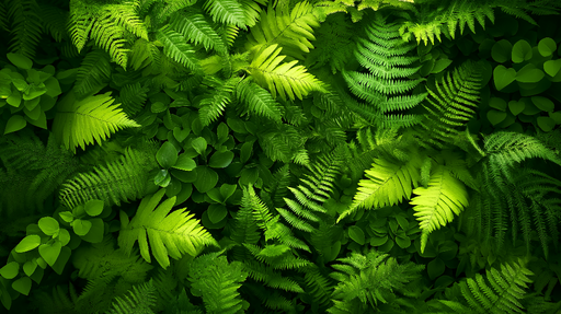Papier peint feuillage vert Forêt verte en panoramique