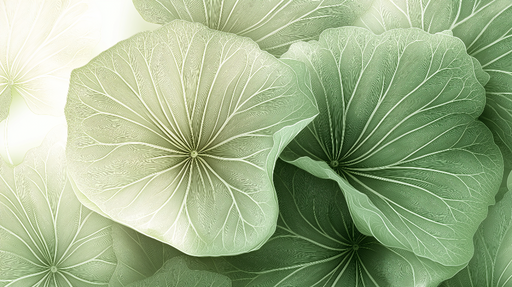 Papier peint feuillage vert Grandes feuilles aux teintes claires