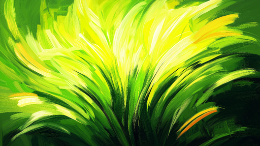 Papier peint feuillage vert Herbes en palette de verts