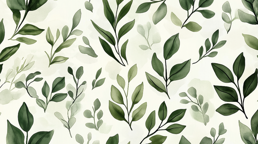 Papier peint feuillage vert Herbier pastel