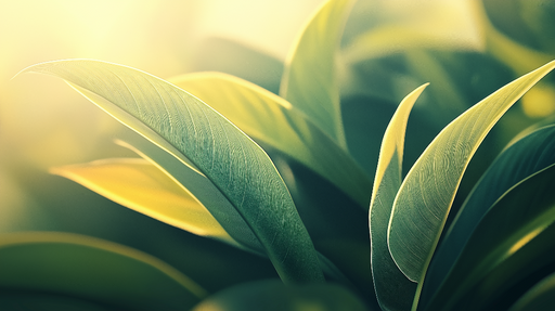 Papier peint feuillage vert macro d'un feuillage au soleil