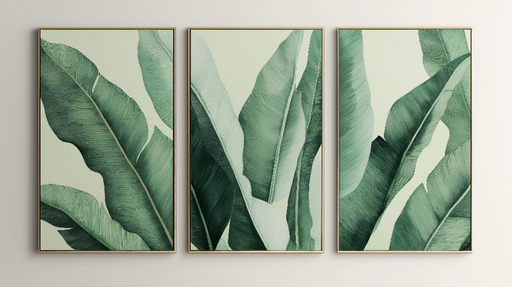 Papier peint feuillage vert Motif de grandes feuilles tropicales élégantes