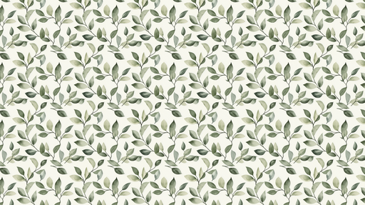 Papier peint feuillage vert Motif délicat de feuilles aquarelle sur fond clair