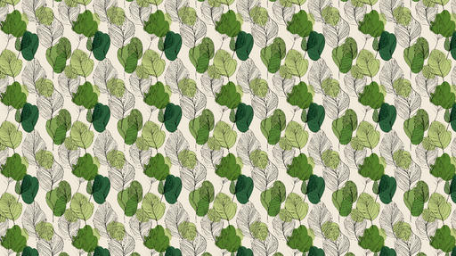 Papier peint feuillage vert Motifs de feuilles délicates sur fond clair