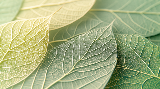 Papier peint feuillage vert Nervures et teintes de verts