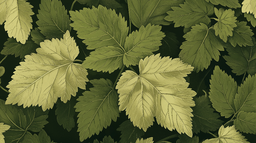 Papier peint feuillage vert Nuances de vert au style vintage