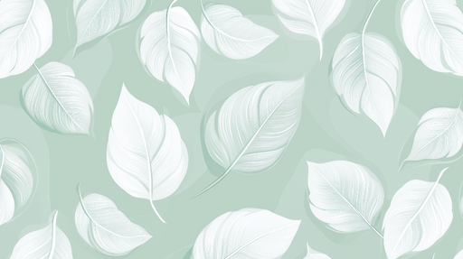 Papier peint feuillage vert pastel Feuilles et nervures blanches