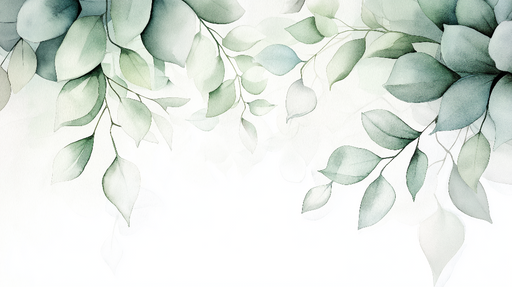 Papier peint feuillage vert pastel Tombee pastel et fond clair