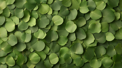 Papier peint feuillage vert Petites feuilles rondes au sol