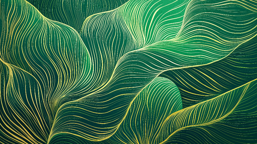 Papier peint feuillage vert Plantes entre vert et or