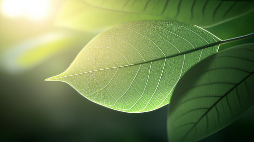 Papier peint feuillage vert Soleil au travers d une feuille