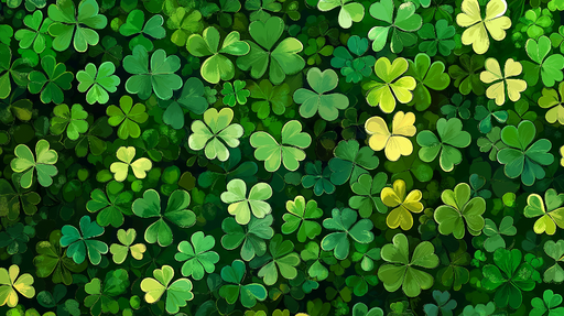 Papier peint feuillage vert Trèfles chanceux